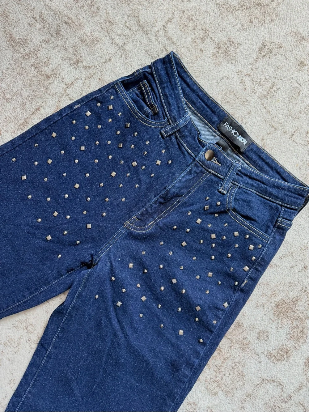 Fashion Nova Sparkle and Shine Straight Leg Jeans - Dark Wash